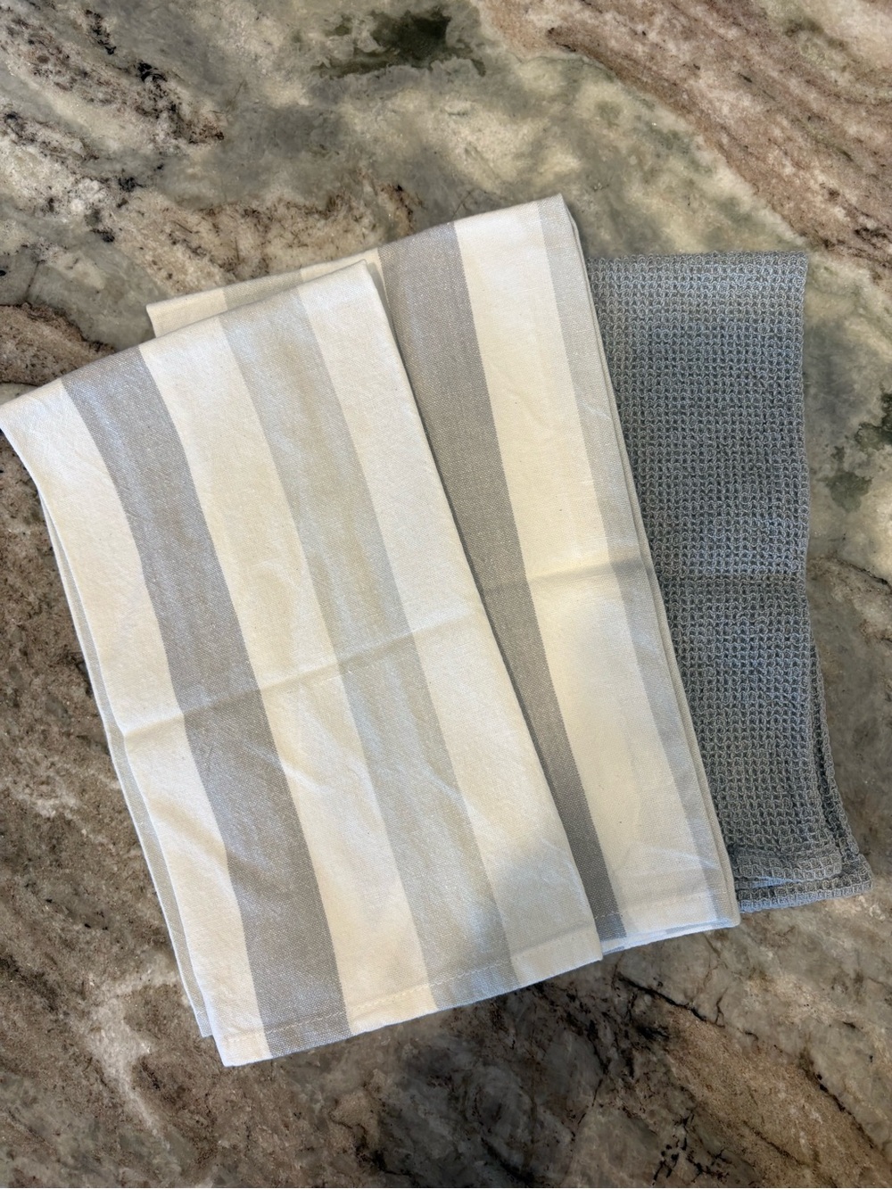 jot & MARK Striped Tea Towels — Gray and White